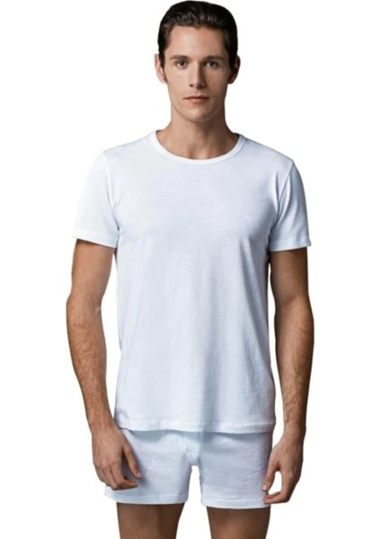 6 Adet Pamuklu Bisiklet Yaka Erkek Fanila T-Shirt