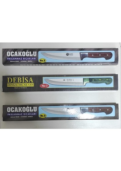 Şef Bıçağı - Ocakoğlu Denizli -( 3' Lü Set )
