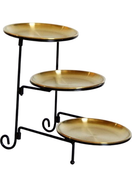 3 Katlı Tabağı Meyve Tepsisi Kullanılabilir Metal Raf Çıkarılabilir (Yurt Dışından)