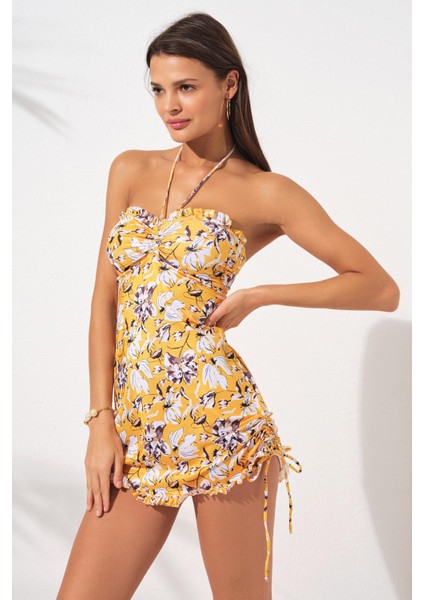 Jersey Soft Straplez Elbise Mayo Bloom 231128-D fırsatları