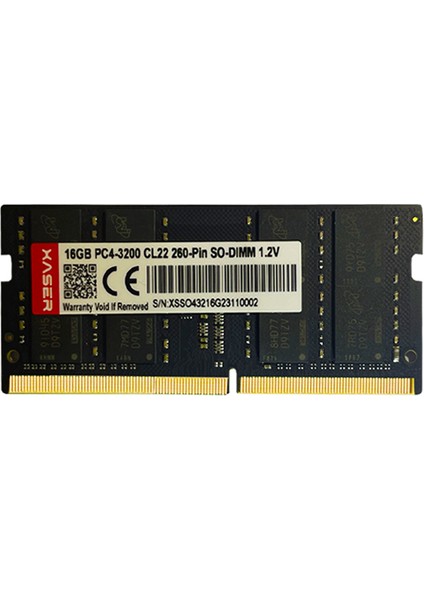 XS32S22S8/16 16GB Ddr4 3200 Mhz CL22 Notebook Ram