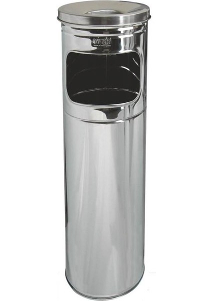 No:2 Paslanmaz Metal 430 Krom Sigara Izmarit Tepsili Kolon Küllük - 60 x 21 Cm.