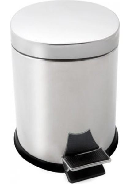 Paslanmaz 430 Krom Metal Iç Kovalı Pedallı Ofis Banyo Mutfak Çöp Kutusu Kovası - 12 Litre fiyatları