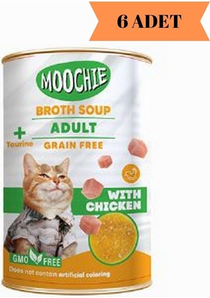 Broths Soup Tavuklu Tahılsız Yetişkin Kedi Çorbası 135ML x 6 Adet