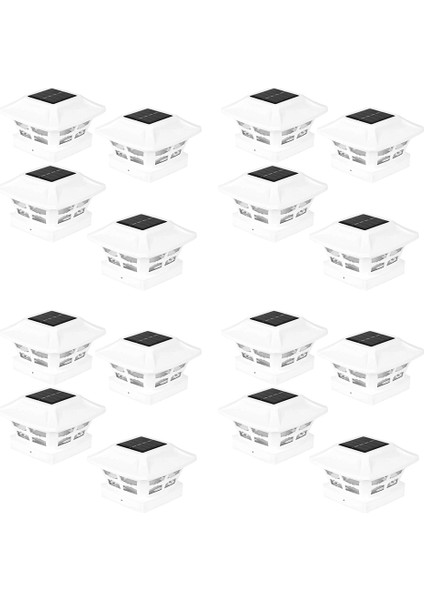 4x Güneş Direk Başlığı Işıkları 2 Aydınlatma Modu LED Güverte Çit Başlığı Işıkları 4x4 Ahşap Direkler Için Bahçe Dekorasyon Sıcak Beyaz (Yurt Dışından)