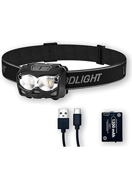 Şarj Edilebilir Far, Lümen Far El Feneri, IP65 105° Ayarlanabilir Far Kamp, Koşu Için Uygun (Yurt Dışından)