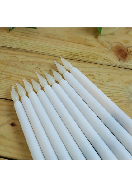 10 Tuşlu Uzaktan Zamanlayıcı ile Titreşen 12 Adet Alevsiz Konik Mumlar, Kumandalı LED Şamdanlar Pencere Mumları (Yurt Dışından) fiyatları