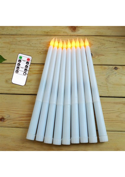 10 Tuşlu Uzaktan Zamanlayıcı ile Titreşen 12 Adet Alevsiz Konik Mumlar, Kumandalı LED Şamdanlar Pencere Mumları (Yurt Dışından) indirimleri