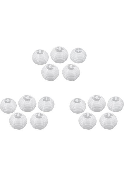 15 Adet 4 Inç 10 cm Yuvarlak Kağıt Fener Doğum Günü Düğün Parti Dekor Hediye Zanaat Dıy Creavtive (Beyaz) (Yurt Dışından)