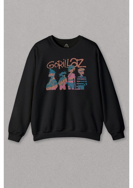 Unisex Sweatshirt Gorillaz 2d Rock Blur Damon Albarn Feel Good Urban Baskılı Sweat