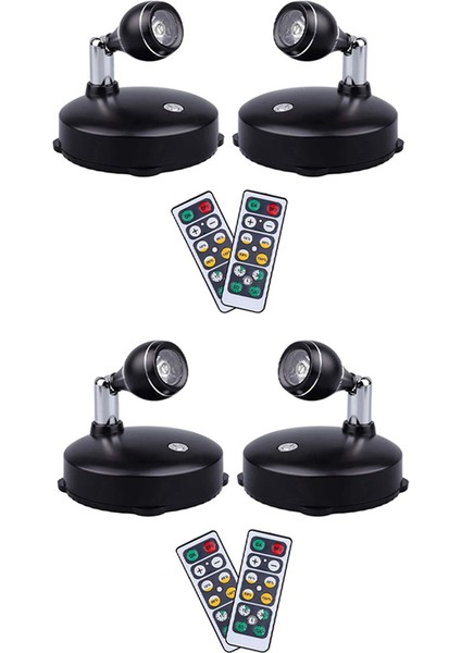 Kablosuz Spot Işığı Iç Mekan, Kumandalı Vurgu Işıkları Tablolar Için Sanat Işıkları, Uzaktan Kumandalı LED Duvar Işığı (4 Paket, B) (Yurt Dışından)