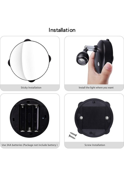 Kablosuz Spot Işığı Iç Mekan, Kumandalı Vurgu Işıkları Tablolar Için Sanat Işıkları, Uzaktan Kumandalı LED Duvar Işığı (4 Paket, B) (Yurt Dışından) modelleri