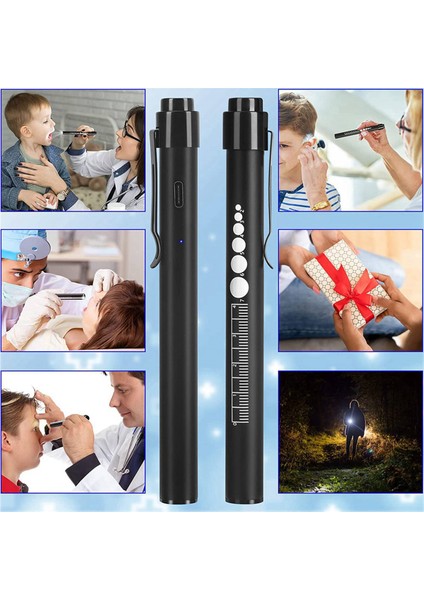 Öğrenci Ölçer LED Penlights ile 2x Şarj Edilebilir Kalem Işık, Hemşireler Hemşirelik Öğrenci Için USB Şarj Edilebilir Penlight Hediyeler (Yurt Dışından)