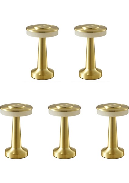 5x Dokunmatik LED Şarj Edilebilir Masa Lambası Yemek Masası Otel Bar Masa Lambası Açık Küçük Gece Lambası Altın (Yurt Dışından)