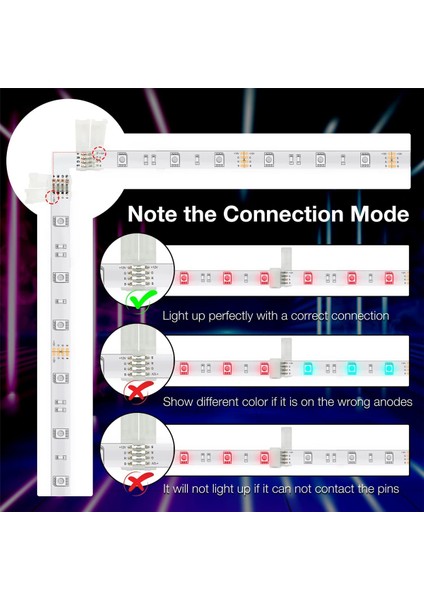 5050 10MM 4pin Için LED Şerit Konektör Kiti, L Şekli 4-Pin LED Konnektörler, Dıy Için Lehimsiz LED Şerit Aksesuarları (Yurt Dışından) fırsatları