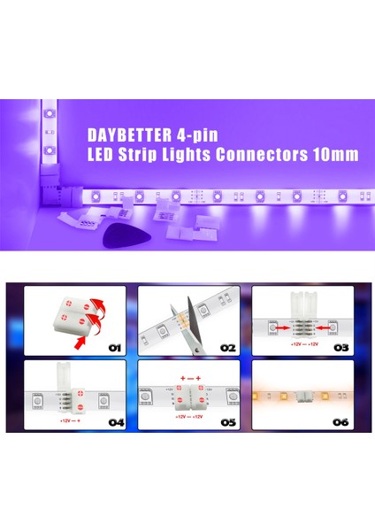 5050 10MM 4pin Için LED Şerit Konektör Kiti, L Şekli 4-Pin LED Konnektörler, Dıy Için Lehimsiz LED Şerit Aksesuarları (Yurt Dışından) indirimleri