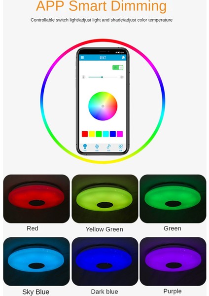 Rgb Tavan Lambaları Akıllı Modern Tavan Aydınlatma Müzik Uzaktan Uygulama Kontrolü Bluetooth Hoparlör Kapalı Dekor 26 cm (Yurt Dışından) indirimleri