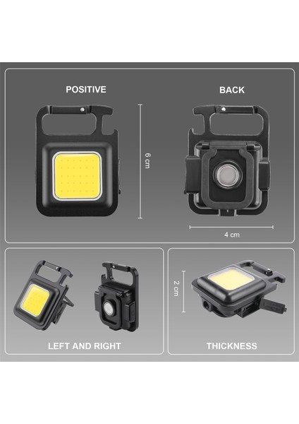 3 Adet Mini LED El Feneri Taşınabilir USB Şarj Edilebilir Çalışma Işığı Parlak Anahtarlık Işık Küçük Cep Fenerleri Açık Için (Yurt Dışından)