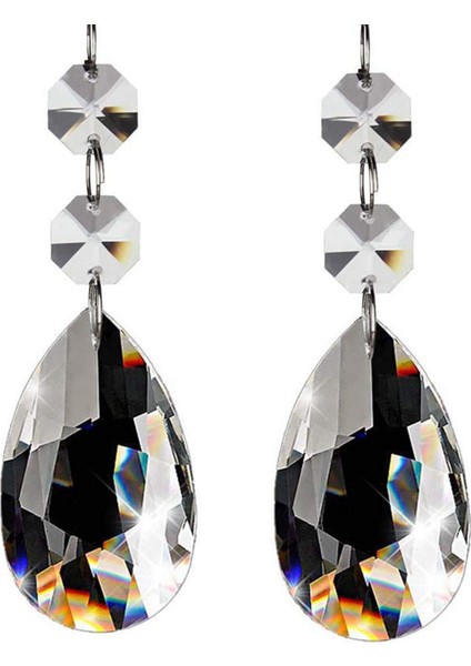 40 Adet Avize Kristalleri, Şeffaf Gözyaşı Kristal Avize Kolye Parçaları Boncuk, Avizeler Için Kristaller (50MM, Şeffaf) (Yurt Dışından)