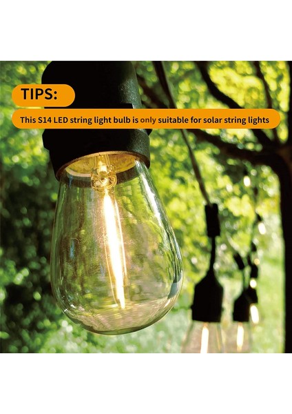 24 Paket 3V LED S14 Yedek Ampuller, Kırılmaz Dış Mekan Güneş Enerjili Dize Ampuller, Sıcak Beyaz (Yurt Dışından) indirimleri
