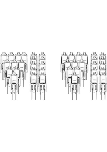 60 Adet G4 Halojen Ampuller, 20W 12V Halojen Ampuller 2 Pin Şeffaf Lamba Ampulü, Ocak Aydınlatması, Sinyal Işıkları, Parça (Yurt Dışından)