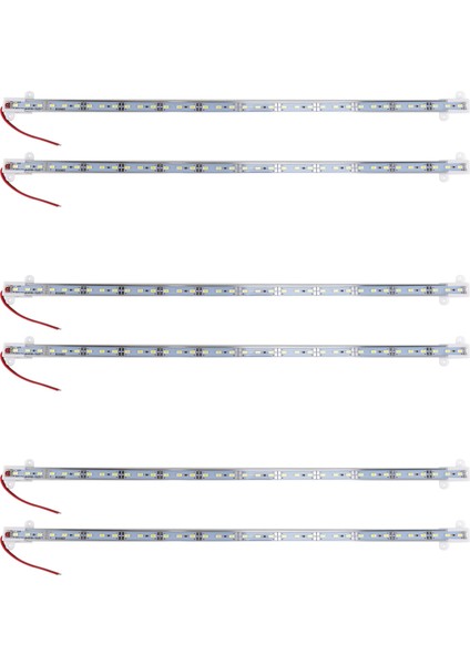 6x 50CM 12V 36 LED 5630 Smd Sert Şerit Işık Alüminyum Kabuk, Uç Kapaklı Beyaz (Yurt Dışından) fiyatları