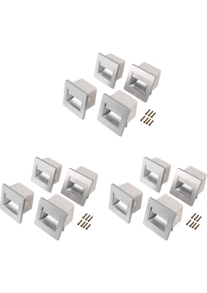 12 Adet Merdiven Lambası LED 3W LED Gömme Duvar Lambası Ayak Lambası Adım Lambaları Kapalı Arka Plan Aydınlatması Gece Lambası 86 Kutu ile (Yurt Dışından)