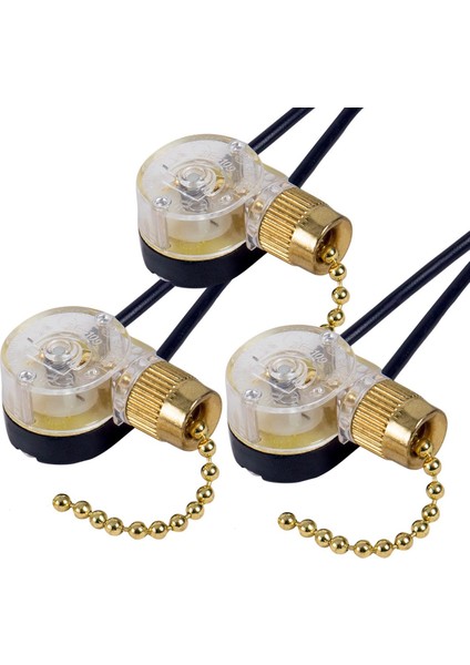 3 Paket Tavan Vantilatörü Işık Anahtarı ZE-109 Fan Anahtarı Tavan Çekme Zinciri Anahtarının Değiştirilmesi (Pirinç) (Yurt Dışından) fiyatları