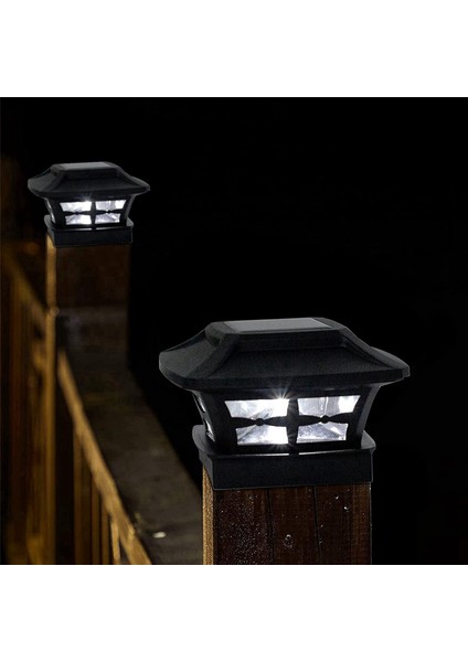 2x Güneş Direk Başlığı Işıkları 2 Aydınlatma Modu LED Güverte Çit Başlığı Işıkları 4x4 Ahşap Direkler Için Bahçe Dekorasyon Sıcak Siyah (Yurt Dışından) modelleri