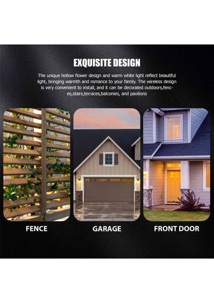 Güneş Çit Işıkları, Güneş Enerjili Bahçe Duvar Işıkları Dış Mekan Su Geçirmez Dekoratif LED Kablosuz Işıklar, Bahçe, Parti, (Sıcak Beyaz) (Yurt Dışından) fiyatları