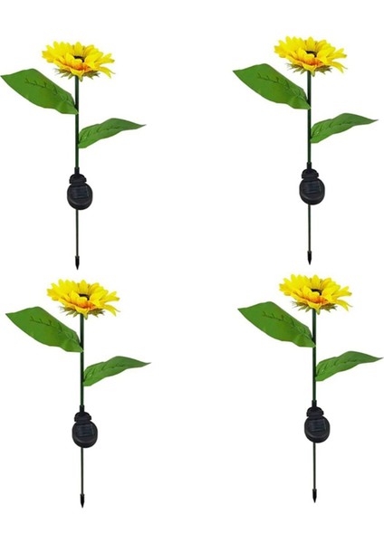 4x LED Güneş Ayçiçeği Çiçek Işık Açık Su Geçirmez Bahçe Dekorasyon Işık Bahçe Çim Dekorasyonu Için (Yurt Dışından)