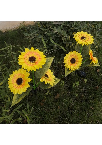 Bahçe Güneş 3 Kafa Ayçiçeği Işık Açık Çim Lambası Güneş LED Peyzaj Ayçiçeği Peri Işıkları Dış Güneş (Yurt Dışından)