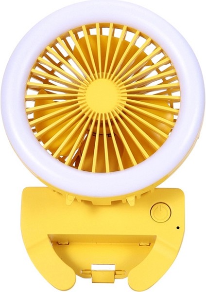 Cep Telefonu Işıklı Klipsli Fan Taşınabilir Mini Fan Öğrenci Yurdu Şarj Edilebilir USB Masaüstü Vantilatör Gece Lambası ile B (Yurt Dışından)