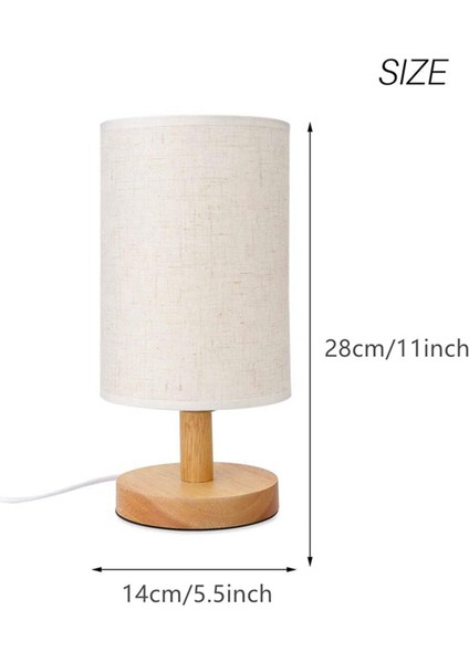2x Yuvarlak Başucu Masa Lambası Komidin Lambası Kumaş Gölge ve Masif Ahşap Yatak Odası, Oturma Odası Modern Ofis Için (Yurt Dışından) indirimleri