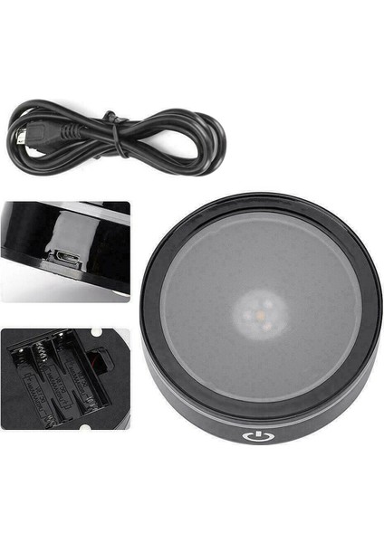 2x LED Işık Tabanı, Hassas Dokunmatik Anahtarlı, 3D Lazer Kazınmış Kristal Cam Fotoğraf Çerçevesi Için Yuvarlak Stand Ekranı (Yurt Dışından) modelleri