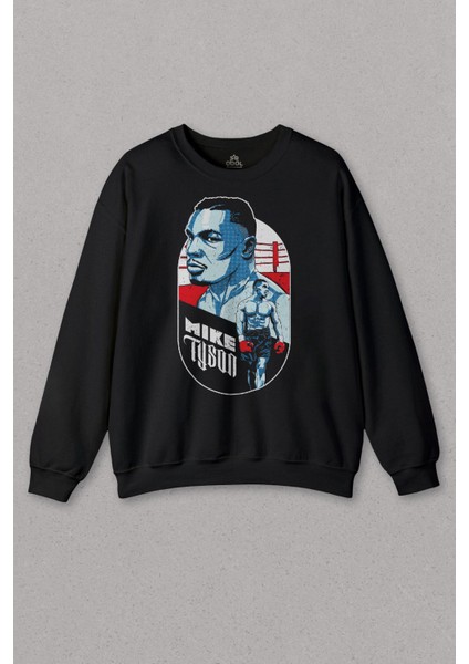 Unisex Sweatshirt Mike Tyson Boks Box Spor Kral Ring Baskılı Sweat