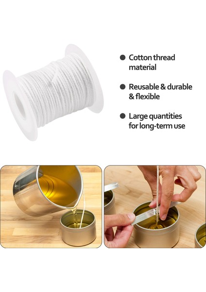 Mum Fitili, Düz Fitil, Yuvarlak Fitil, Lamba Fitili, Bobin - 61 M, Mum Üretimi Için (Yurt Dışından) fırsatları