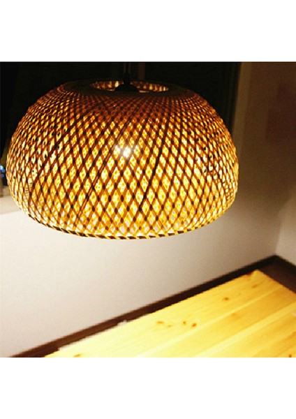 2x Aydınlatma Rattan Lamba El Yapımı Bambu Avize Retro Cafe Bar Salonu Bahçe Restoran Yatak Odası Için Işık Kaynağı ile (Yurt Dışından)