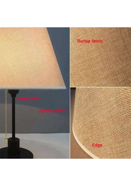 4x Masa Lambası Abajur Aksesuarları E27 Keten Başucu Lambası Duvar Lambası Zemin Lambası Gölge Kumaş Alt Çapı 30 cm Sarı (Yurt Dışından)