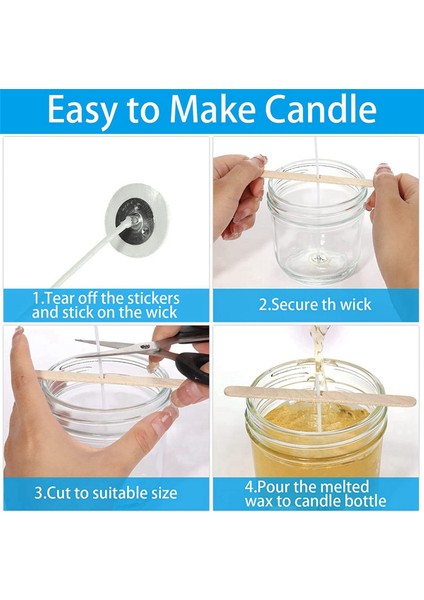 Mum Fitilleri (200'LÜ Paket), 15 cm Mum Fitilleri, Mum Yapımı Için Kokusuz Mum Fitilleri Mum Dıy (Yurt Dışından) fırsatları