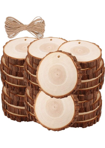 30 Adet Bitmemiş Ahşap Dilimleri Kabuğu ile El Sanatları Için Ahşap Kiti Daireler Günlük Diskler Dıy Zanaat Düğün Süsleri (Yurt Dışından) fiyatları