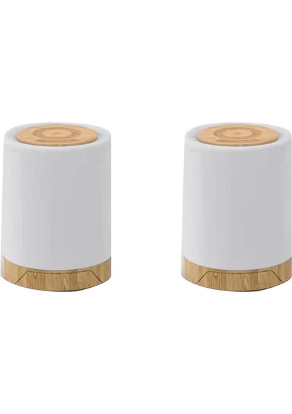 2x LED Başucu Lambası Dokunmatik Kısılabilir 7 Renk ve 4 Mod ile Ahşap Tahıl Gece Lambası USB Şarj Edilebilir Masa Lambası (Yurt Dışından)