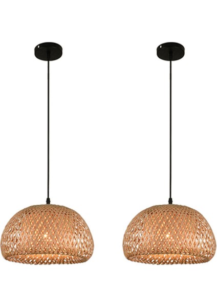 2x Aydınlatma Rattan Lamba El Yapımı Bambu Avize Retro Cafe Bar Salonu Bahçe Restoran Yatak Odası Için Işık Kaynağı ile (Yurt Dışından) indirimleri