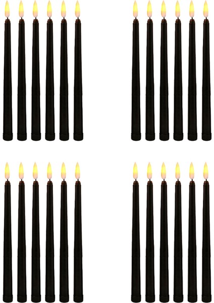 24'lü Paket Siyah LED Doğum Günü Mumu, Sarı Alevsiz Titreşen Kumandalı LED Cadılar Bayramı Mumları (Yurt Dışından) fiyatları