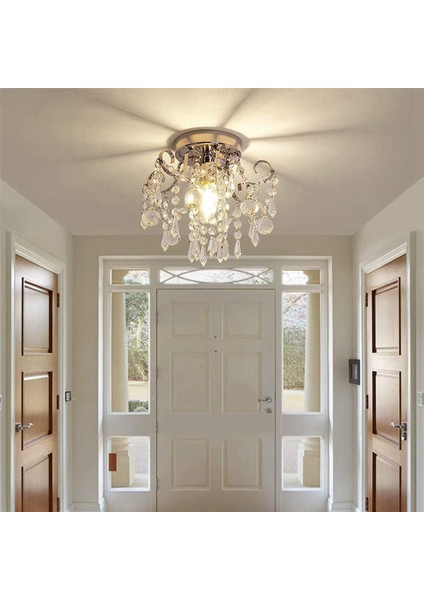 2x Sarkıt Avrupa Tarzı Kristal Tavan Küçük Avize Modern Minimalist Sundurma Koridor Koridor Restoran Işık (Yurt Dışından)