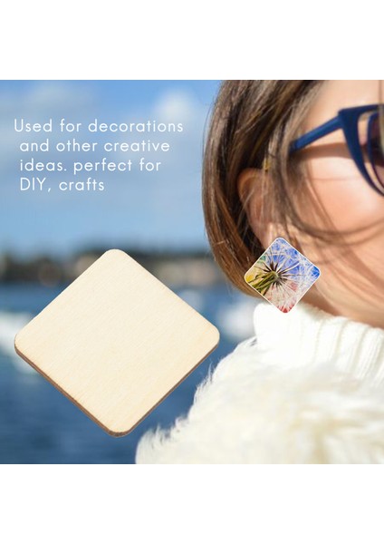 50 Adet Kendin Yap Kare Dekoratif Ahşap Dilim (Yurt Dışından) indirimleri