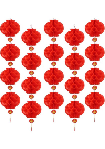 20 Adet Çin Fener Dekorasyon Katlanabilir Su Geçirmez Iyi Şanslar Çin Yeni Yılı, Bahar Şenliği Malzemeleri Veya Dekorasyon (Yurt Dışından)