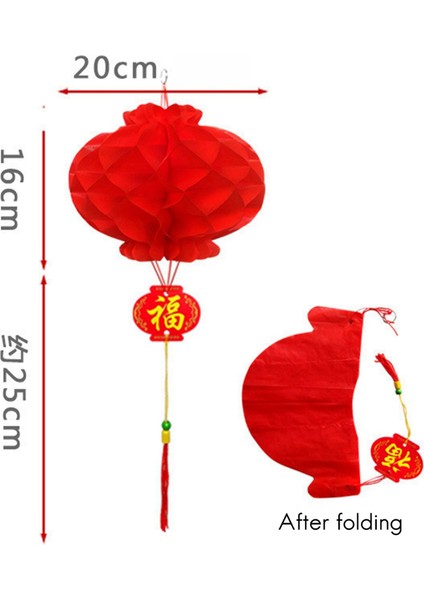 20 Adet Çin Fener Dekorasyon Katlanabilir Su Geçirmez Iyi Şanslar Çin Yeni Yılı, Bahar Şenliği Malzemeleri Veya Dekorasyon (Yurt Dışından) modelleri