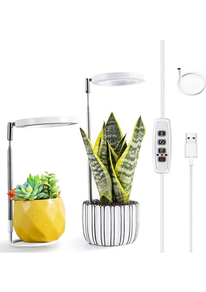 Iç Mekan Bitkileri Için 2x Büyütme Işıkları, Tam Spektrumlu LED Halo Bitki Işığı, Bitkiler Için Stand Yüksekliği Ayarlanabilir Otomatik Zamanlayıcı ile (Yurt Dışından) modelleri