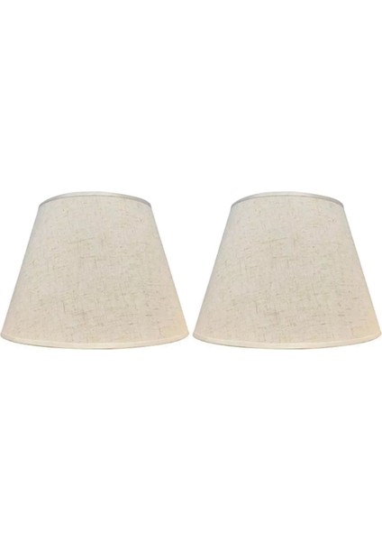 2x Masa Lambası Abajur Aksesuarları E27 Keten Başucu Lambası Duvar Lambası Zemin Lambası Gölge Kumaş Alt Çapı 30 cm Beyaz (Yurt Dışından)